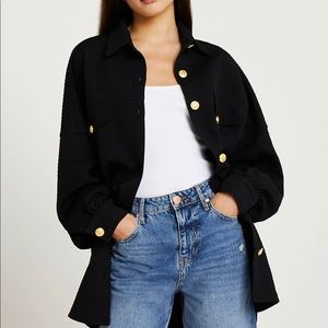 River Island black longline shacket